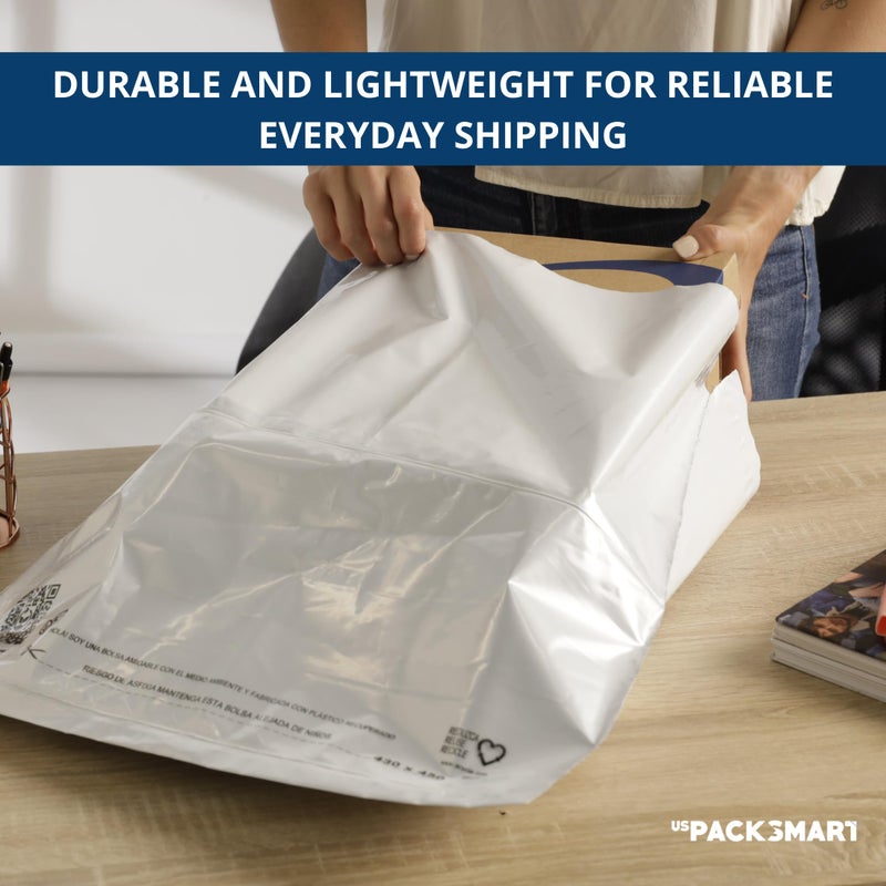 US PACK SMART White Plastic Poly Mailers 14.5"x19" | Shipping Bags for Clothing, Books & Accessories | Durable Shipping Envelopes | Waterproof, Tear-Proof with Strong Self-sealing Adhesive | 100-Pack - Image 4